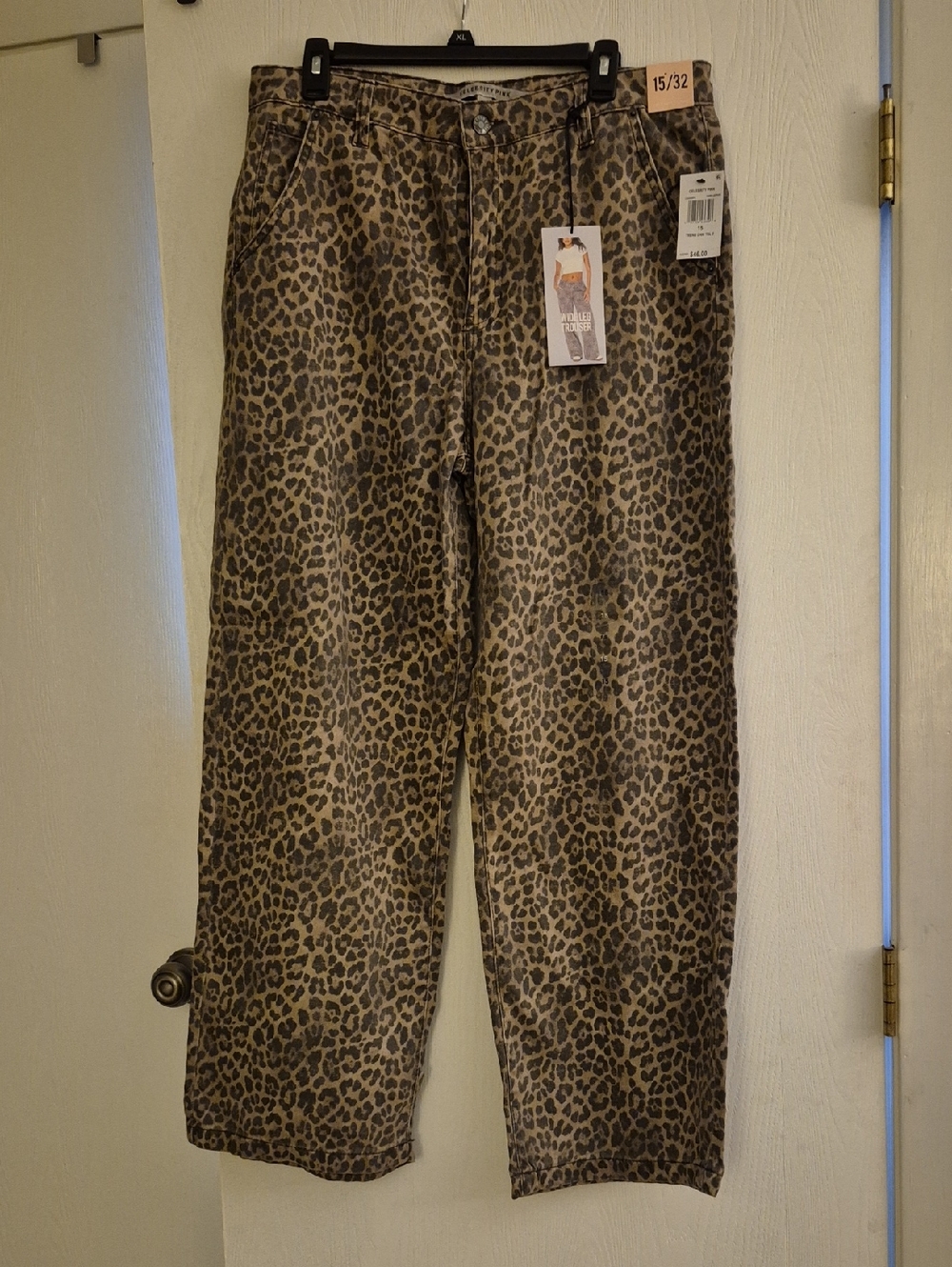 Celebrity Pink Leopard Print Wide Leg Jeans - Brown & Black